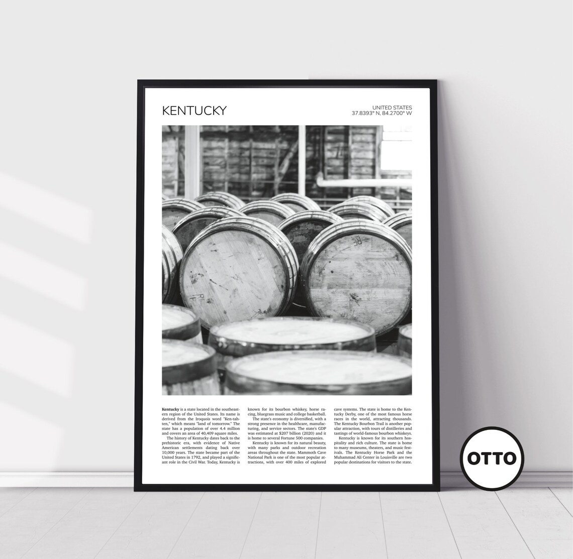 Kentucky Bourbon Barrels Travel Poster Art Print