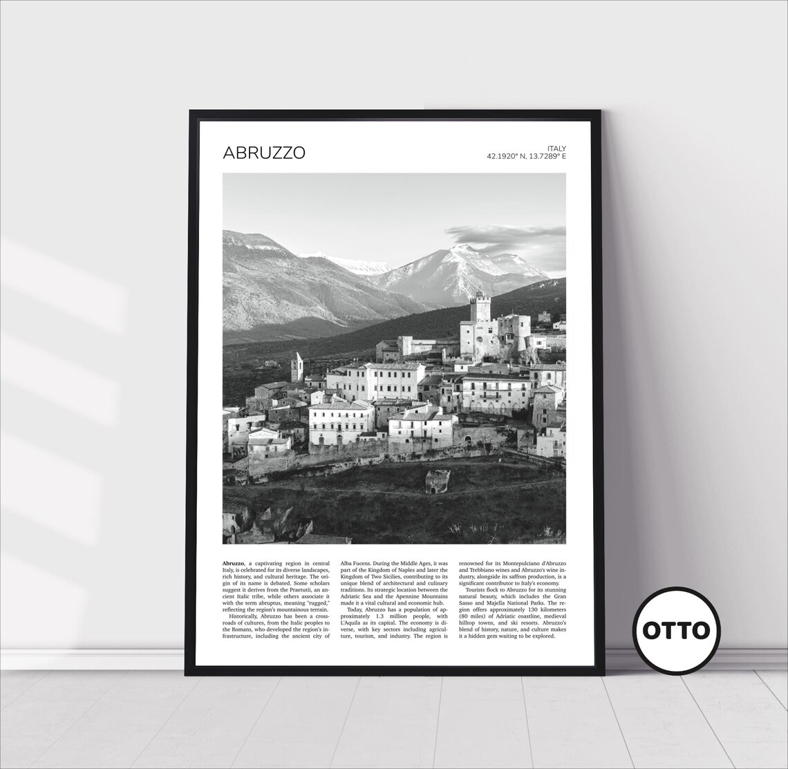 Abruzzo Italy Travel Poster, Province of L'Aquila