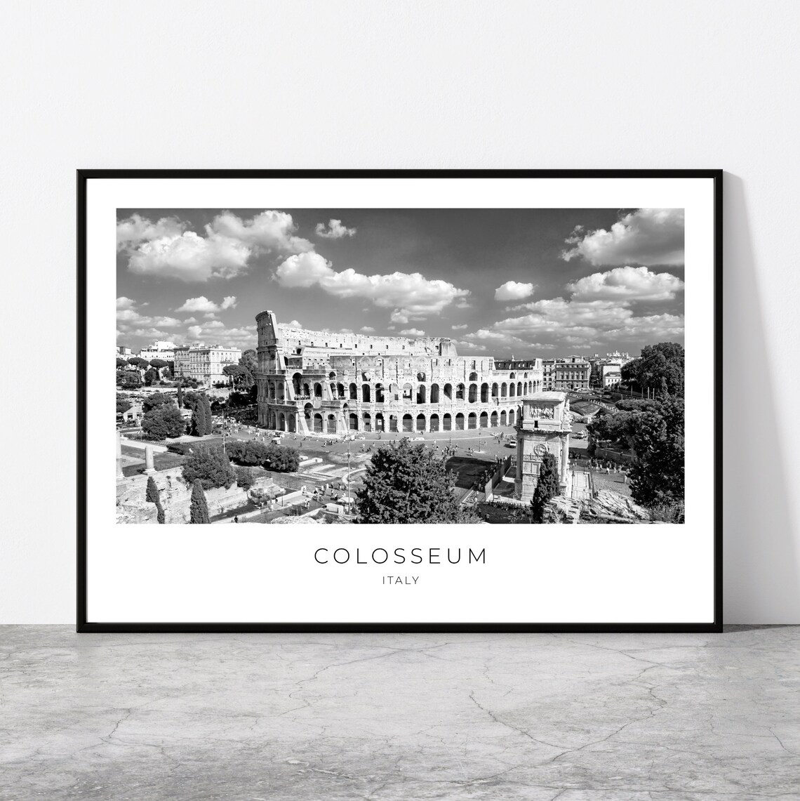 Colosseum Rome Travel Poster, Italy City Print