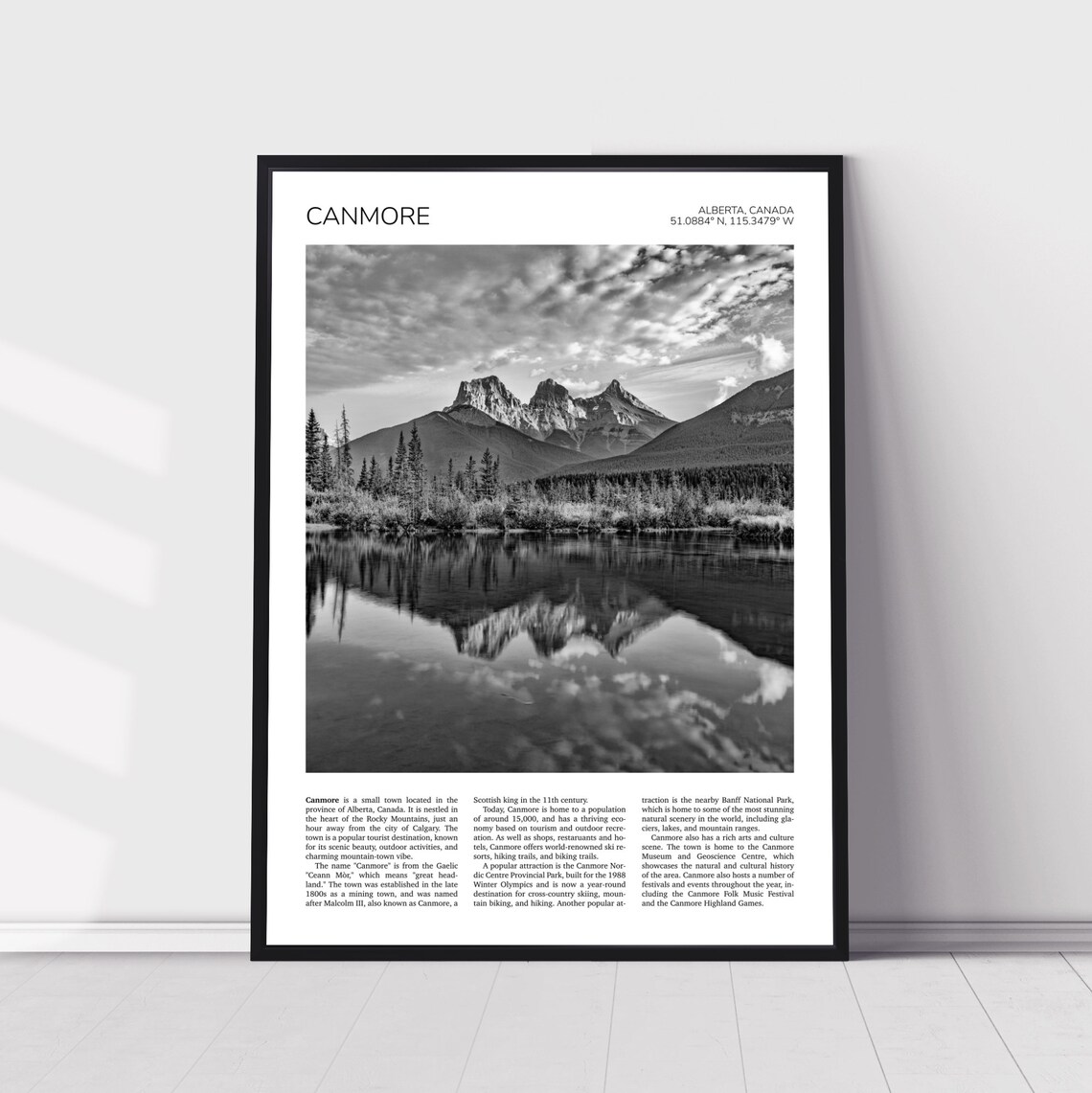 Canmore Travel Poster, Canadian Rockies Landscape