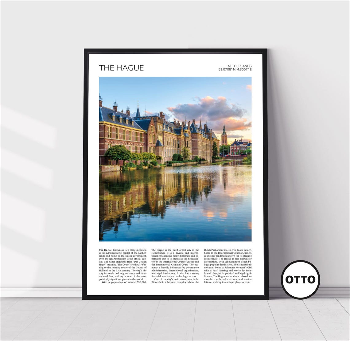The Hague Wall Art The Hague Home Decor Print Binnenhof Castle Hofvijver Lake Art Poster Photo Travel Gift Memento Idea Netherlands