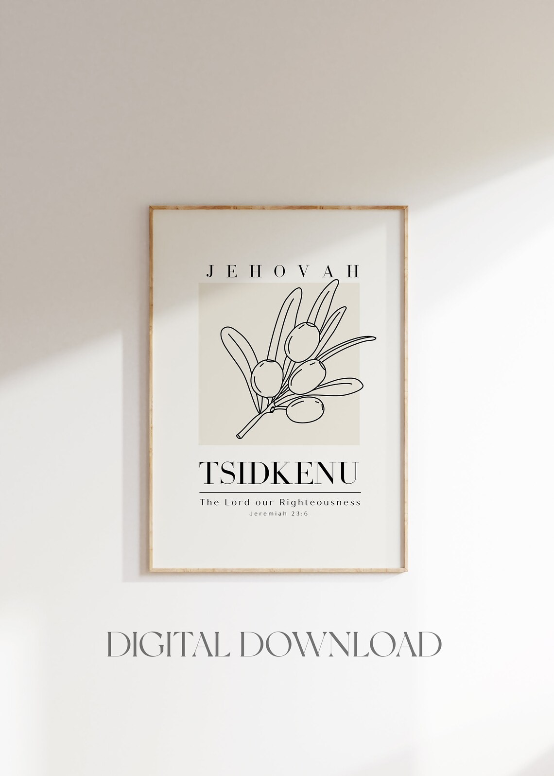 Jehovah Tsidkenu The Lord Our Righteousness Olive Branch Art Print - Image 3
