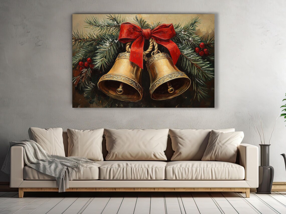 Vintage Jingle Bells Cozy Christmas Poster Print - Image 3