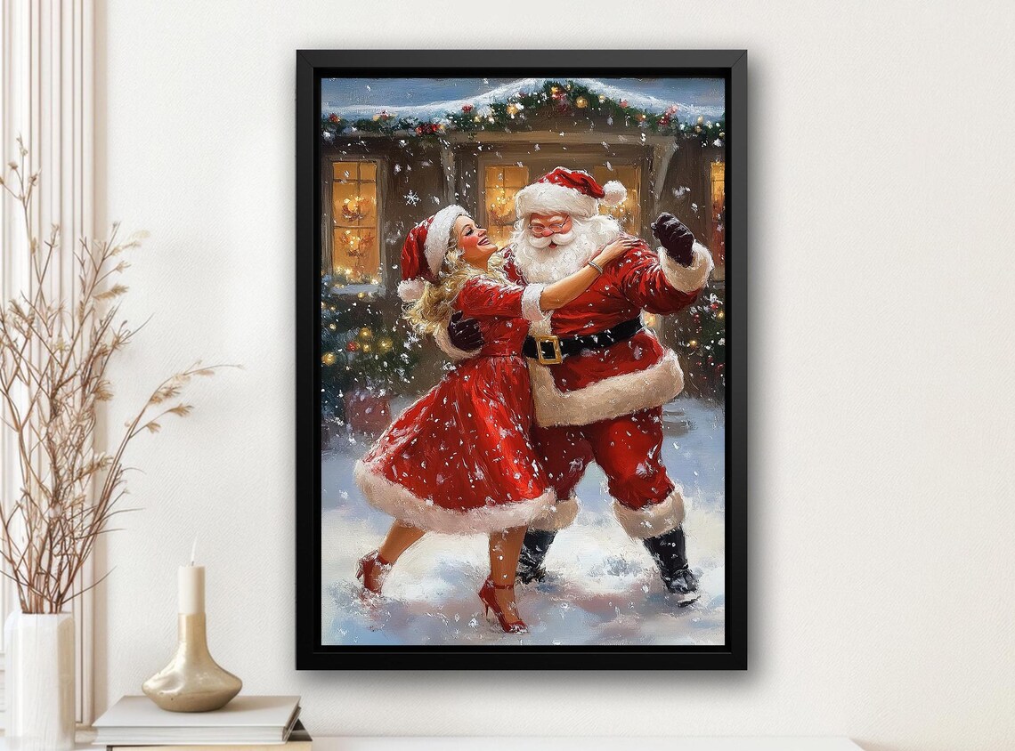 Santa Claus Christmas Poster, Cozy Holiday Decor