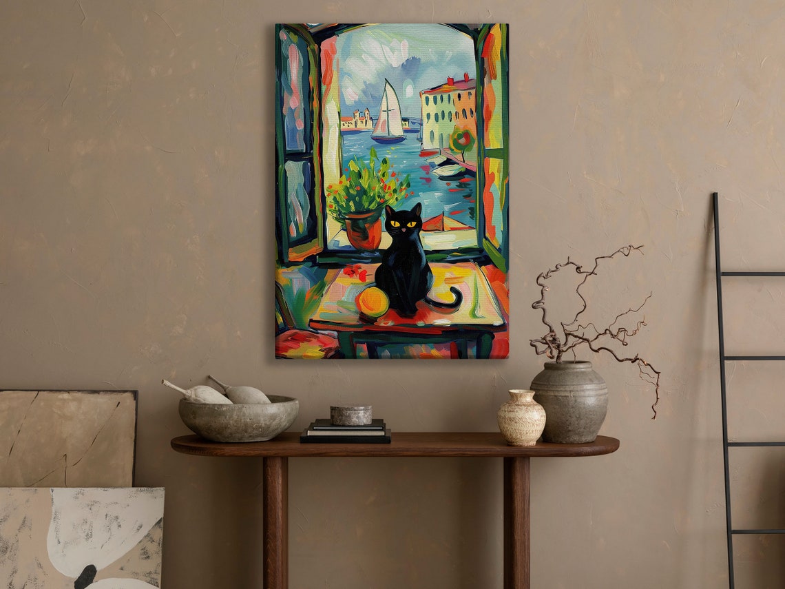 Matisse Cat On The Window Art Print Black Cat Cat Poster Cat Lovers Gift Cat Wall Decor - Image 2