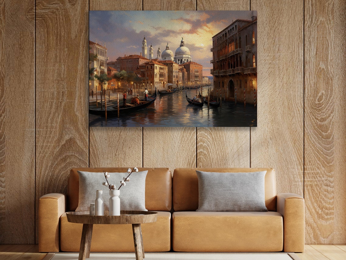 Classic Mid Century Venice River Painting Art Print Retro Nostalgia Architecture Poster Print - Image 2