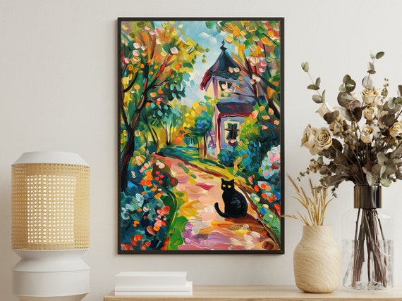 Matisse Cat On The Road Art Print Black Cat Cat Poster Cat Lovers Gift Cat Wall Decor