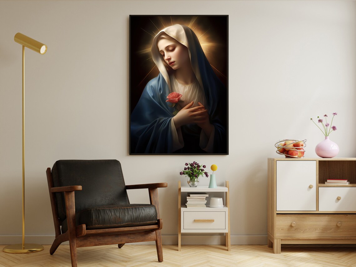 Virgin Mary Christian Art Print, Mother of Jesus - Image 4