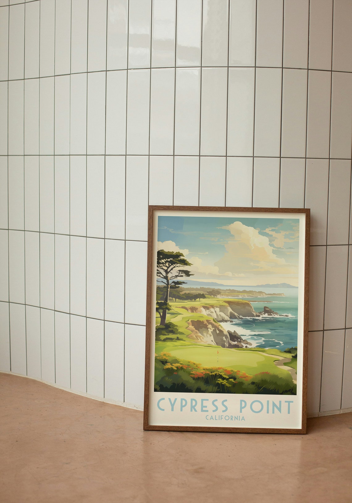 Cypress Point California Cliffside Green Lone Cypress Tree Poster - Image 2