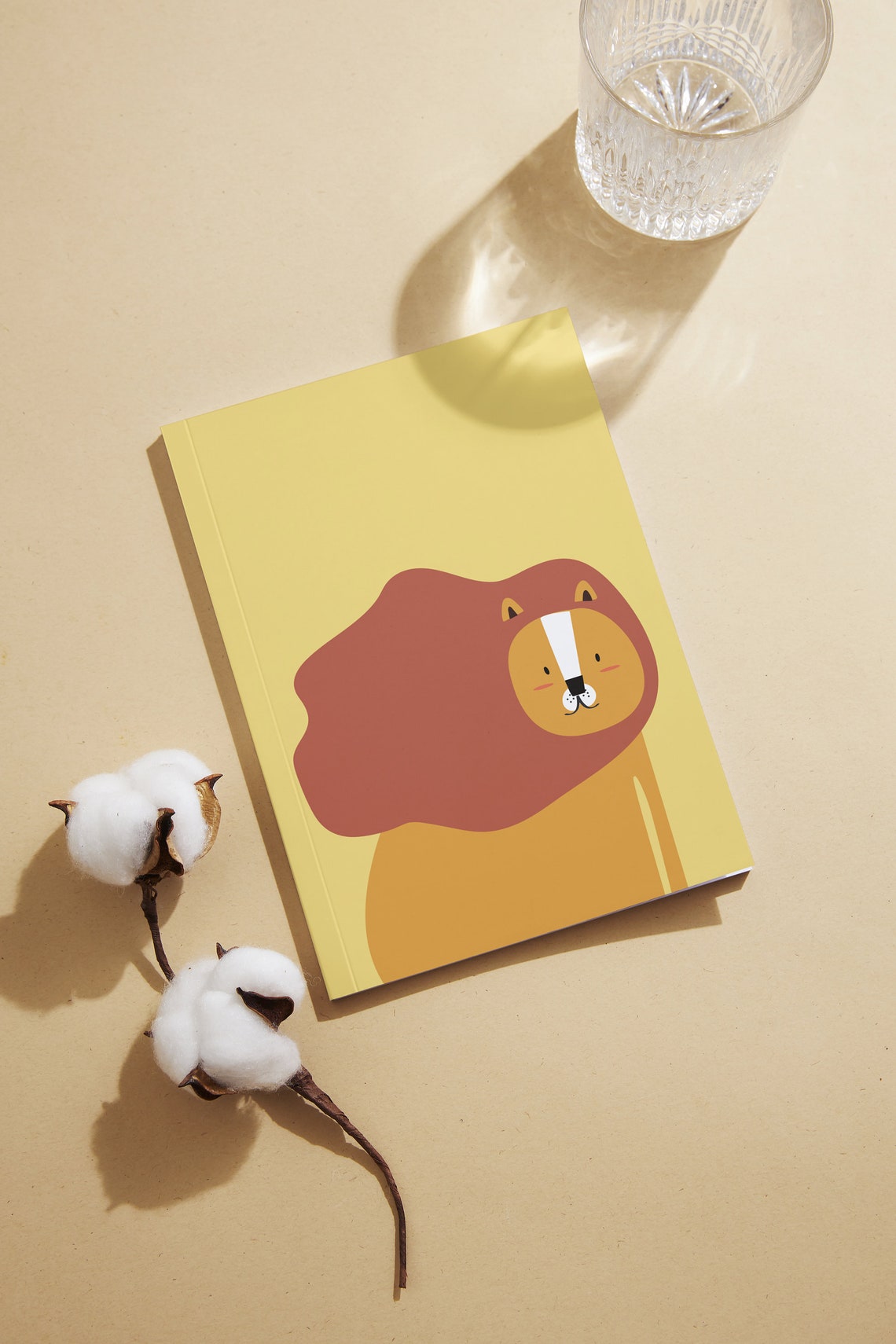 Minimalist Cute Lion Mustard Yellow Kids Room Nursery Poster - Image 3