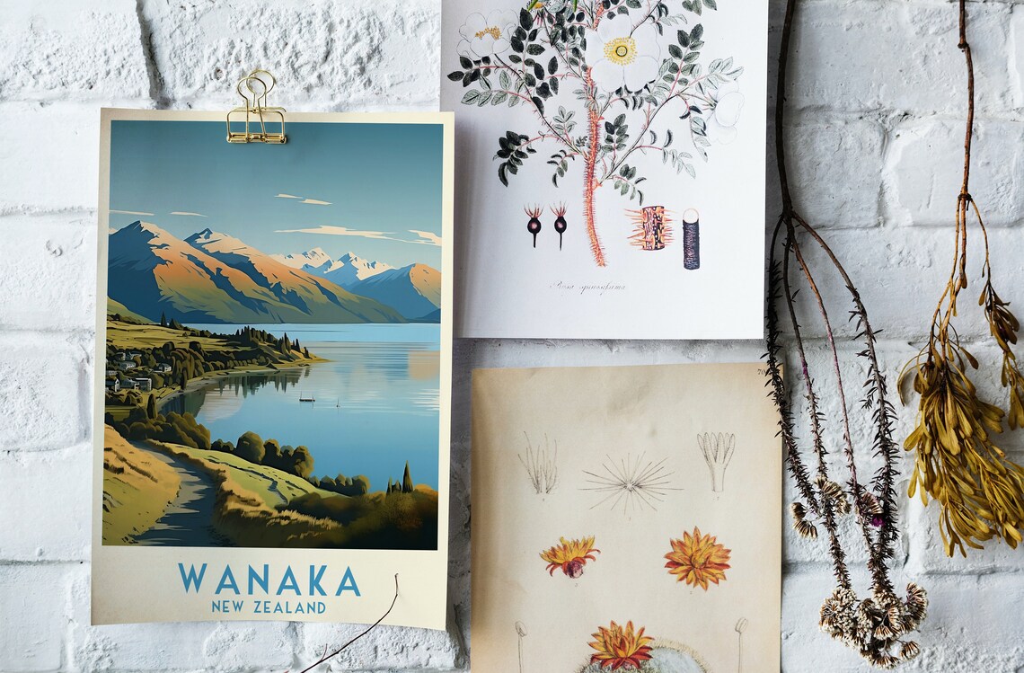 Wanaka Travel Print New Zealand Print New Zealand Wall Art Home Decor Wedding Gift Birthday Gift Print Poster Downloads - Image 4