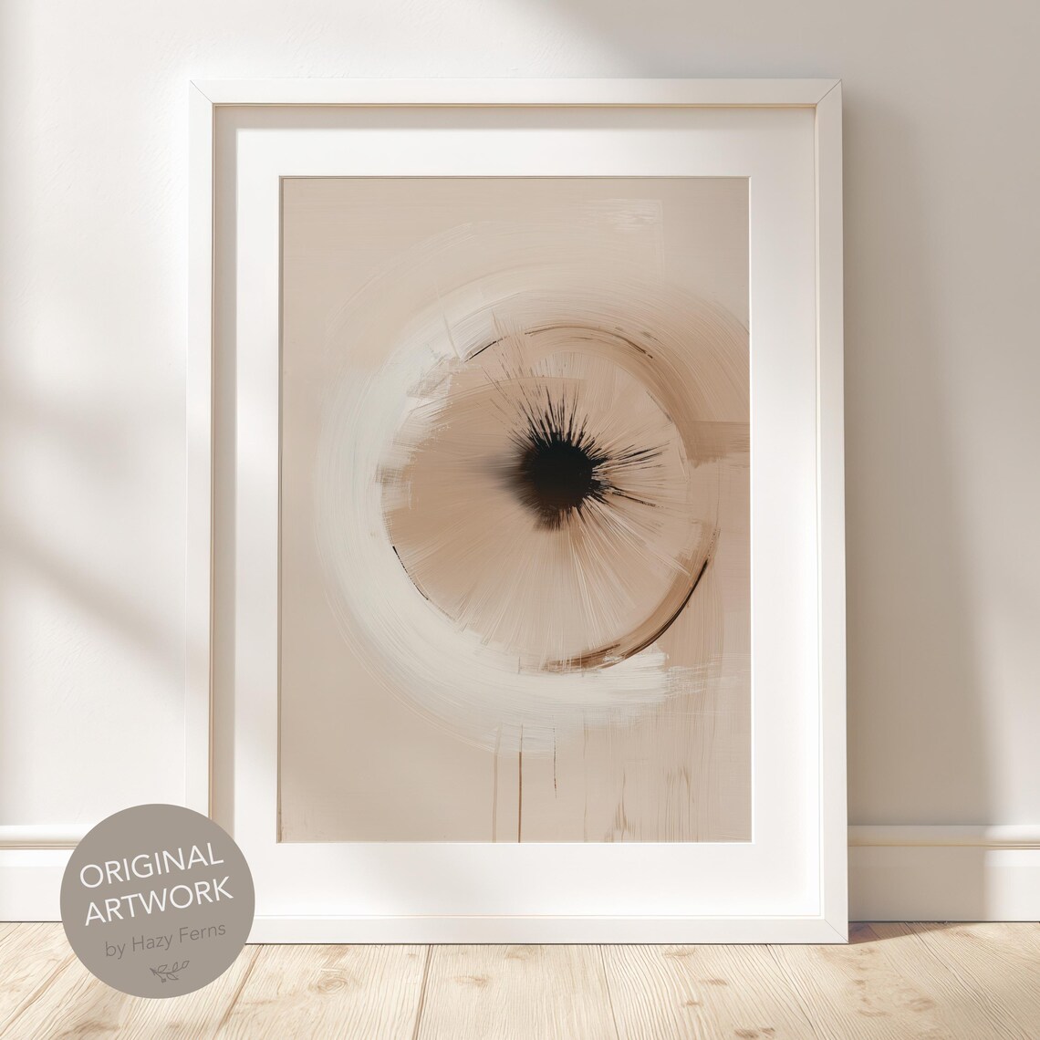 Abstract Eye Lens Print Beige Ophthalmology Art