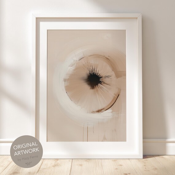 Abstract Eye Lens Print Beige Ophthalmology Art