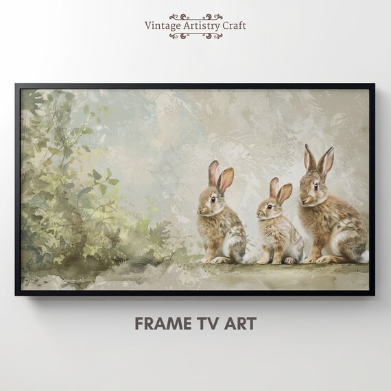 Charming Bunnies Vintage Farmhouse Easter Art Print