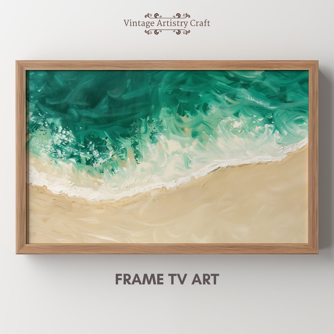 Aerial Ocean Waves Emerald Beach Minimalist Summer Seascape Poster - Image 8
