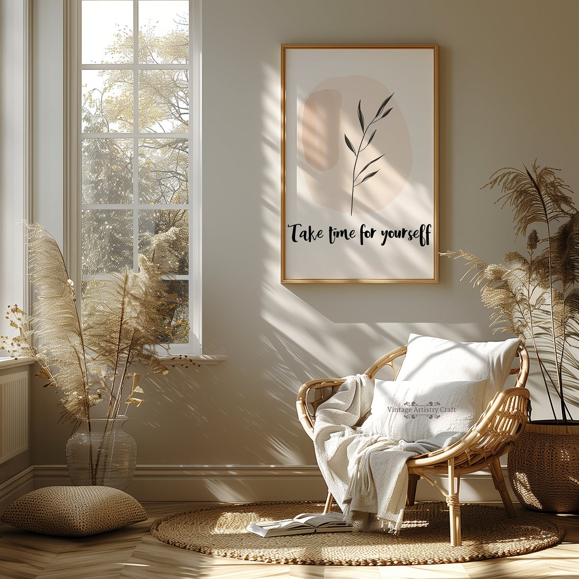 Take Time For Yourself Minimalist Botanical Self Care Poster - Image 8