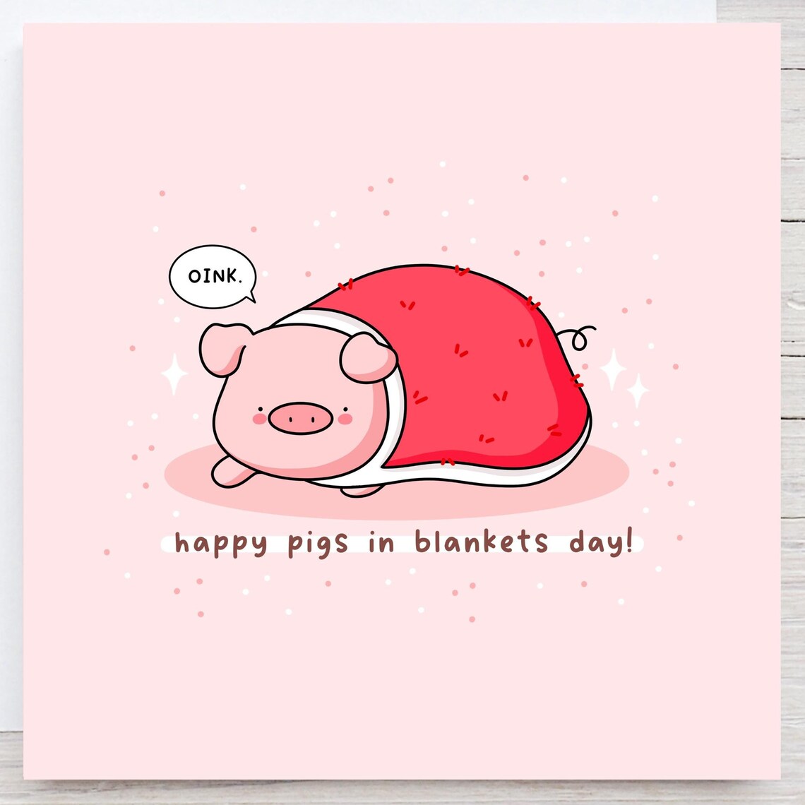 Pig Wrapped In Blanket Oink Happy Pigs In Blankets Day Wall Art