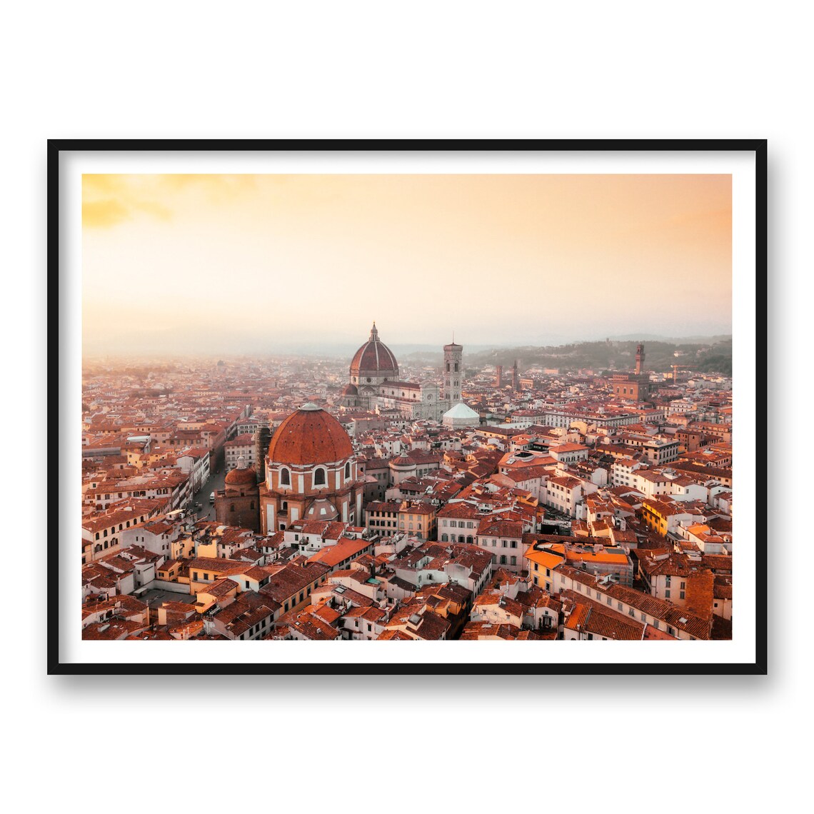 Florence Italy Golden Hour Panorama Duomo Cathedral Old City Rooftops Poster - Image 3