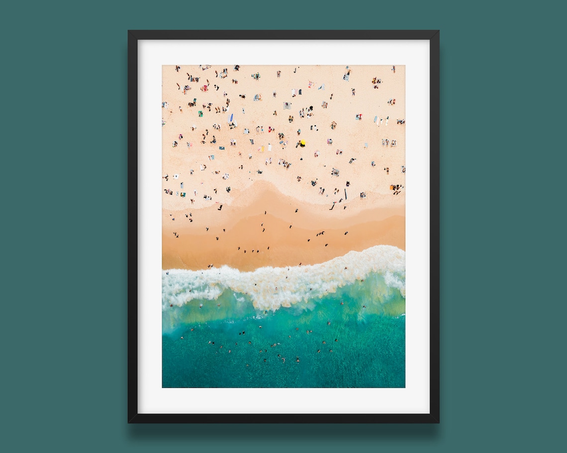 Bondi Beach Sunbathing Print, Sydney Travel Poster