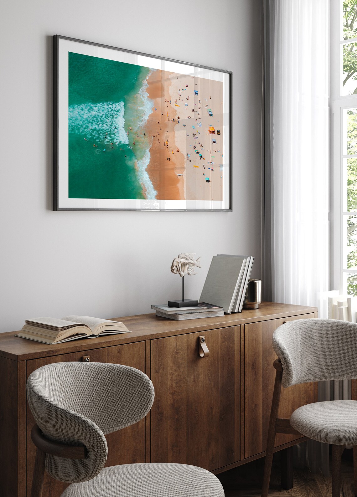 Cronulla Beach Aerial Turquoise Waves Summer Sydney Art Poster - Image 2