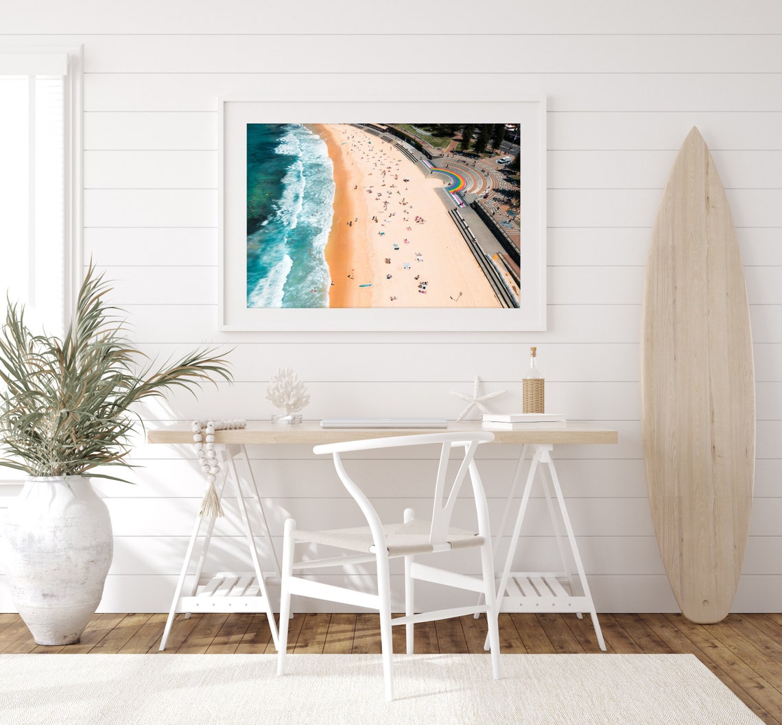 Coogee Beach Sydney Aerial Rainbow Path Surf Coast Photography Poster - Image 3