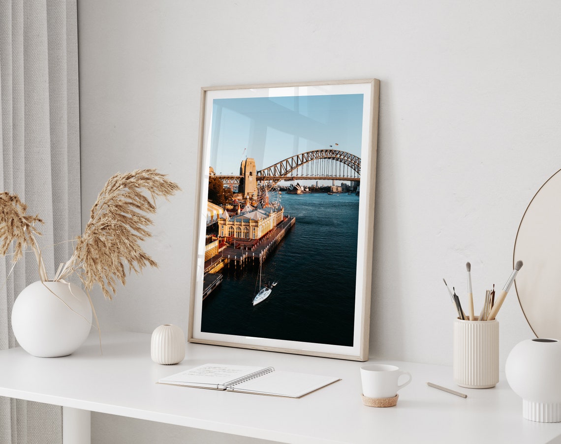 Sydney Harbour Bridge Luna Park Opera House Daytime View Poster - Image 3