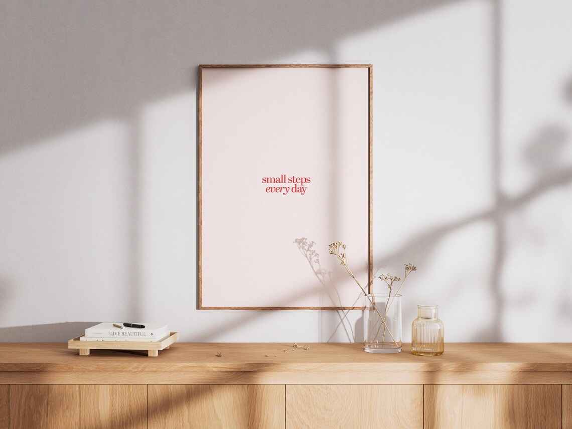 Small Steps Every Day Affirmation, Minimalist Poster - Image 2
