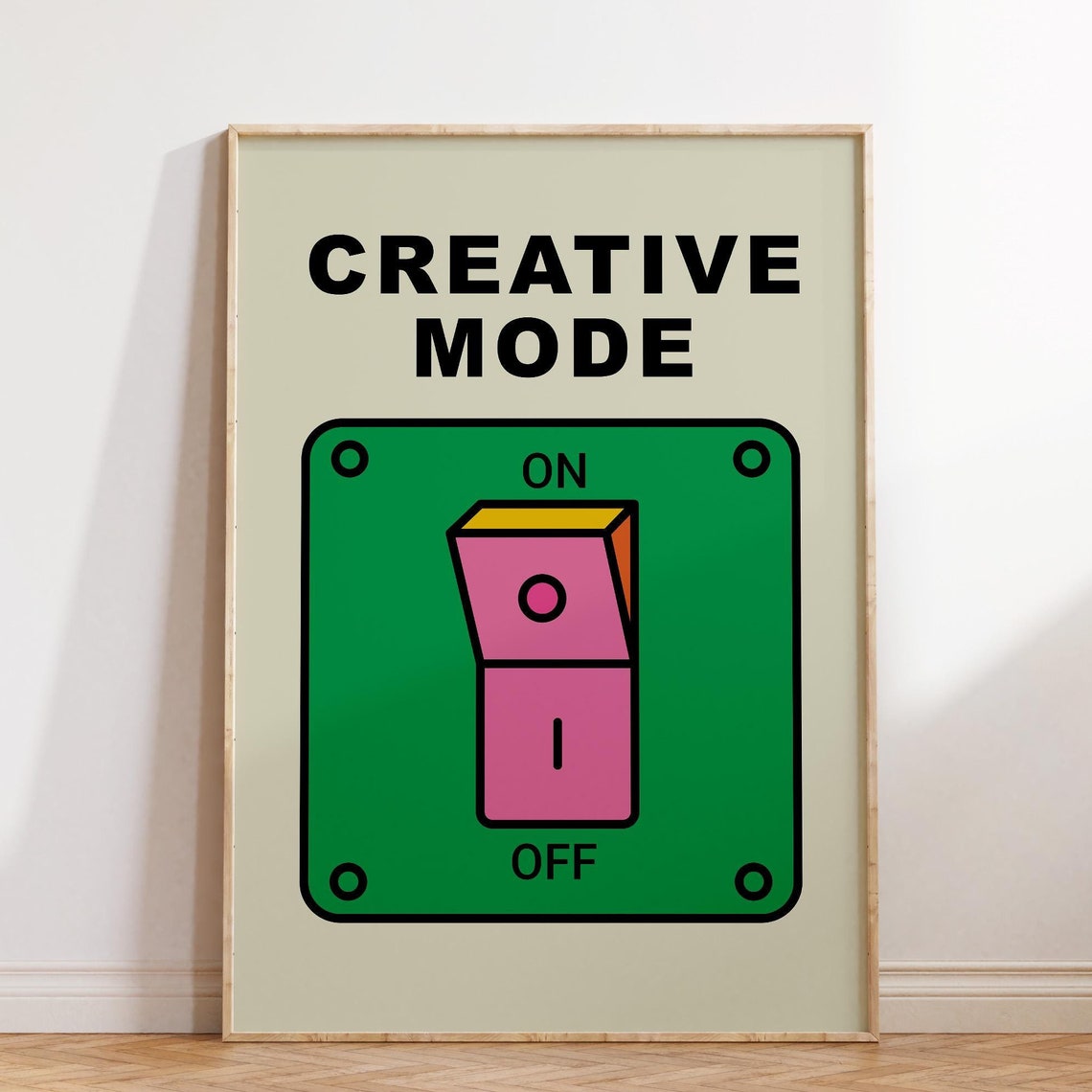 Creative Mode Light Switch On Off Retro Studio Decor Art Poster