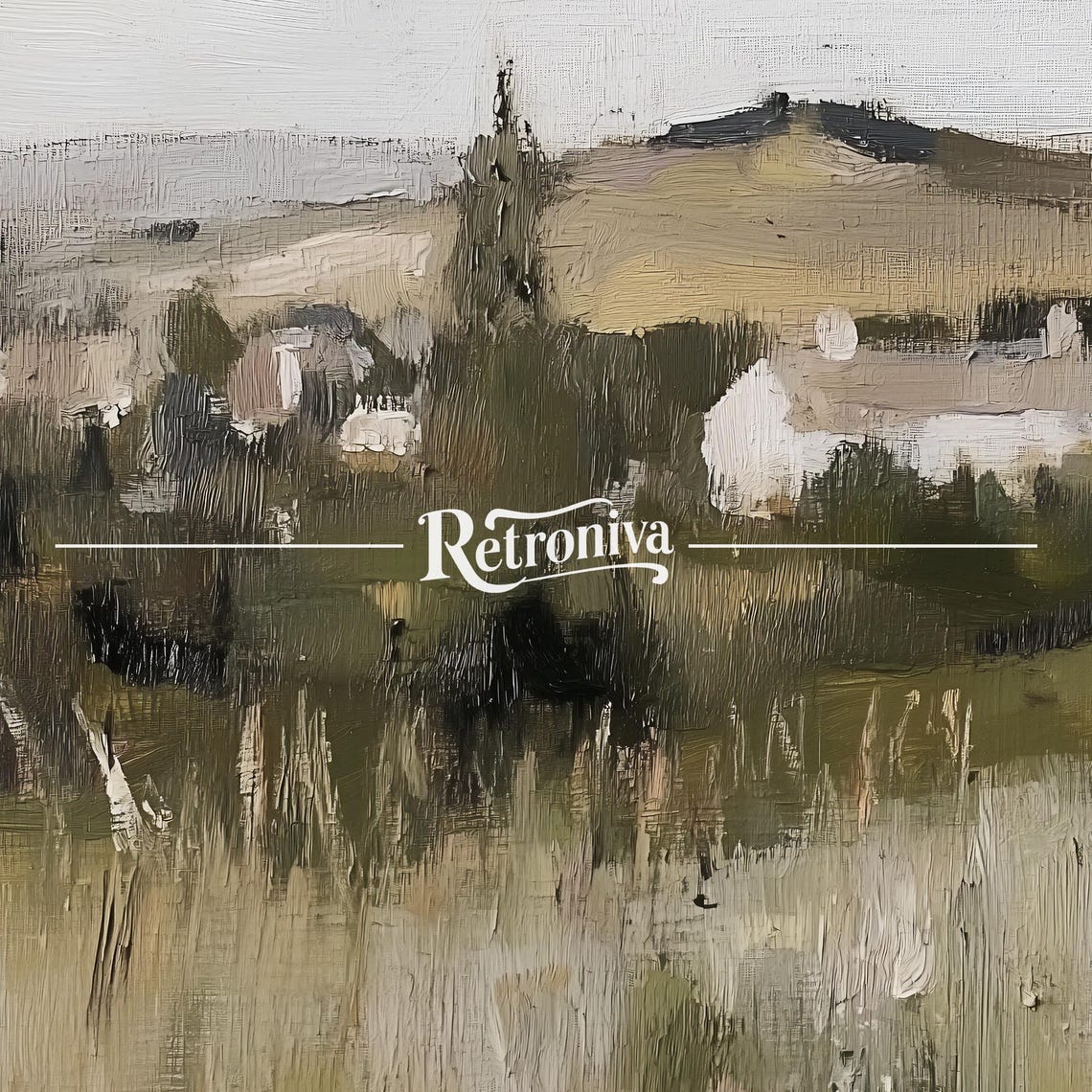 Vintage Country Landscape Antique Oil Painting Rustic Farmhouse Wall Art Moody Countryside Art Print Retroniva Art Lnd 008 - Image 7