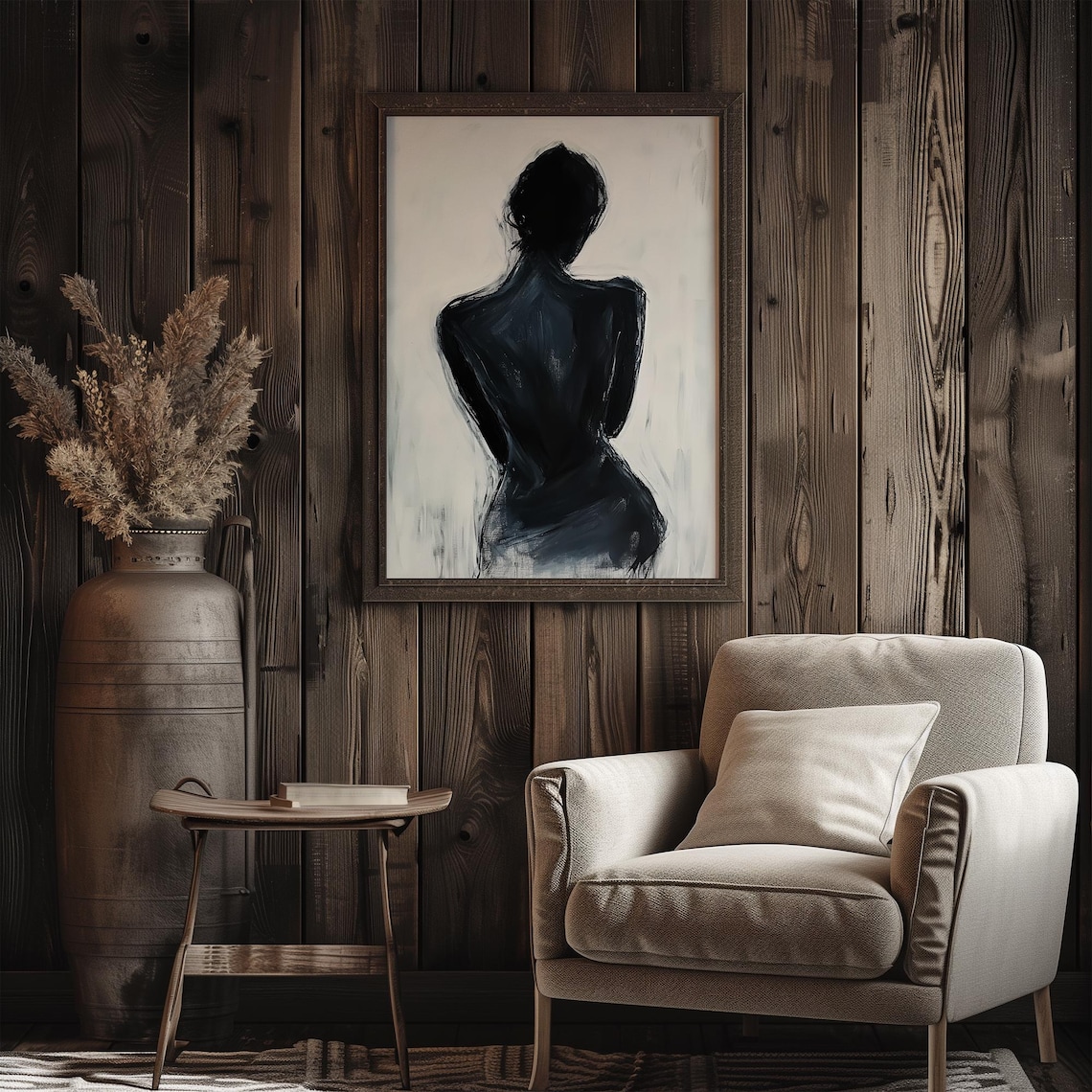 Abstract Woman Figure Vintage Minimalist Art Print - Image 3