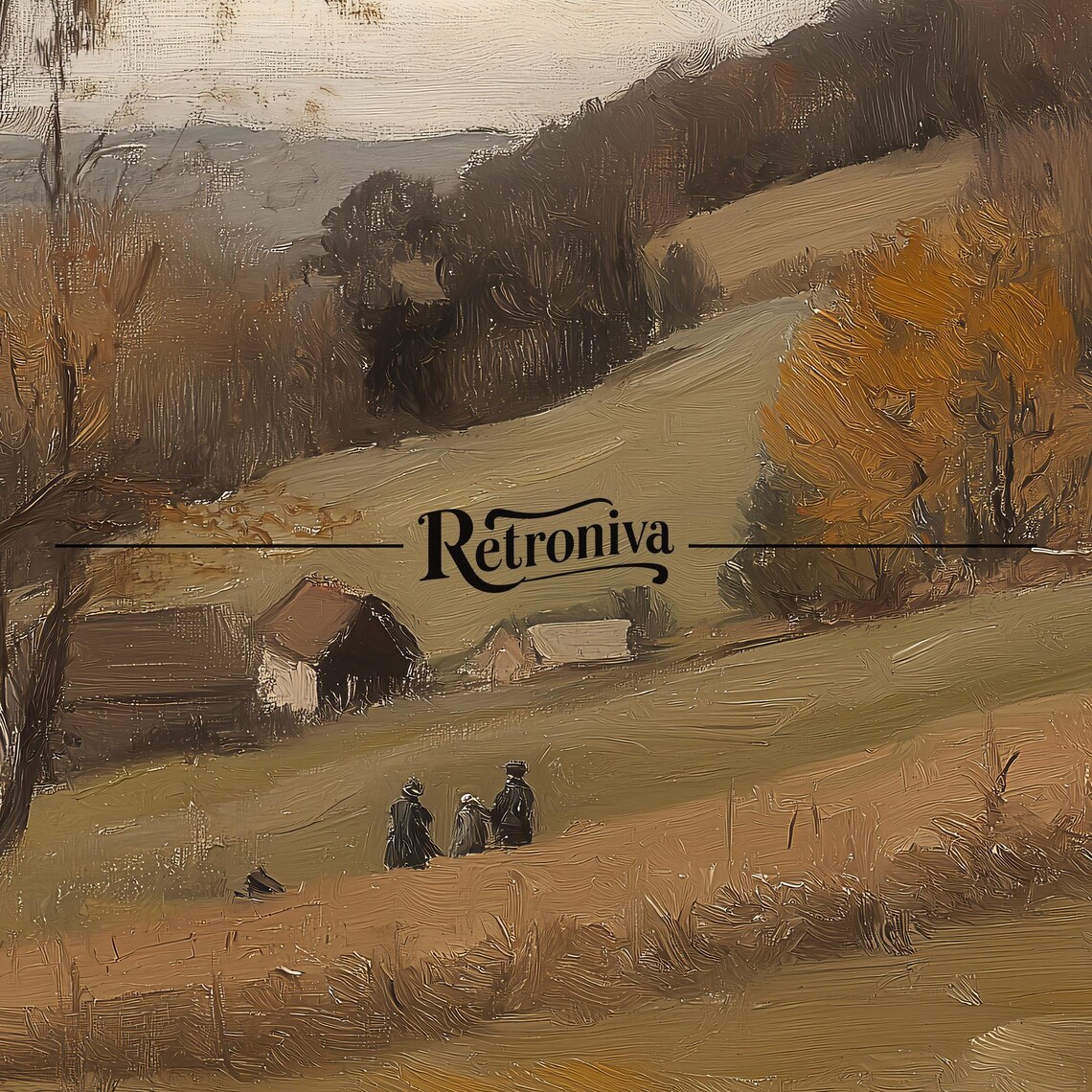 Vintage Country Fall Landscape, Rustic Plateau Art Print - Image 6