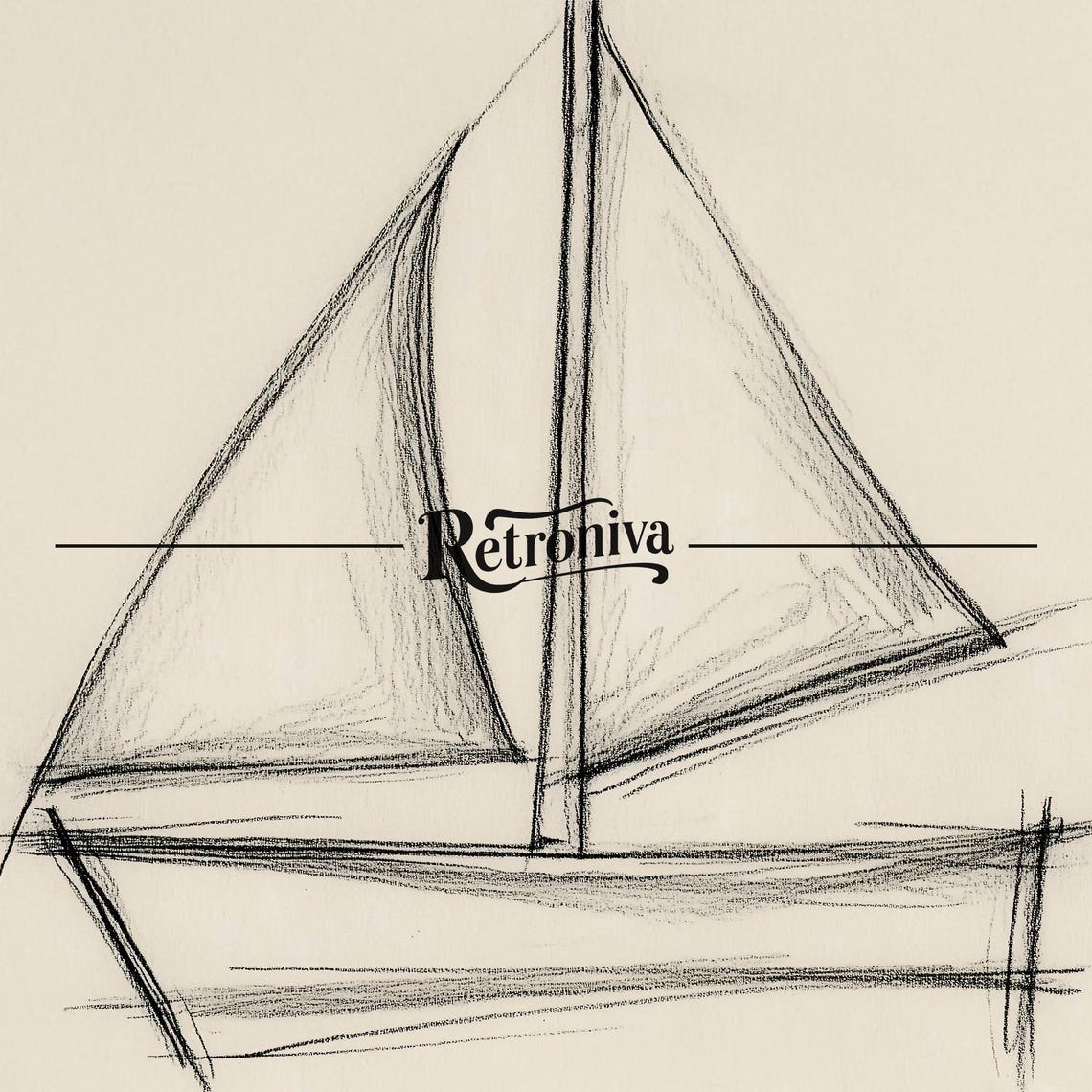 Minimalist Sailboat Pencil Sketch Vintage Nursery Coastal Poster - Image 7