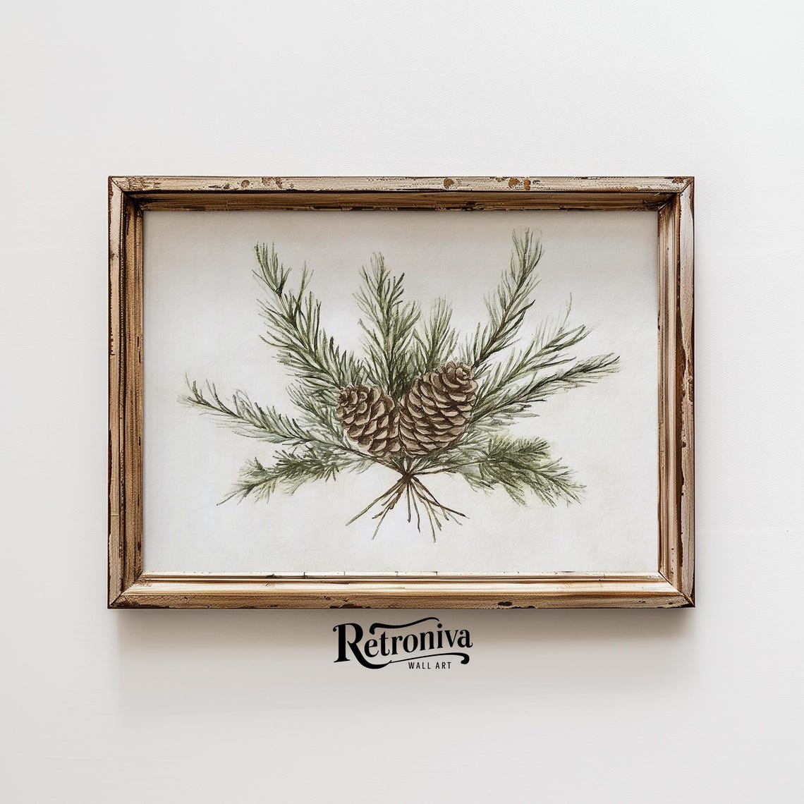 Winter Botanical Watercolor Of Pine Branches And Pinecones Poster - Image 4