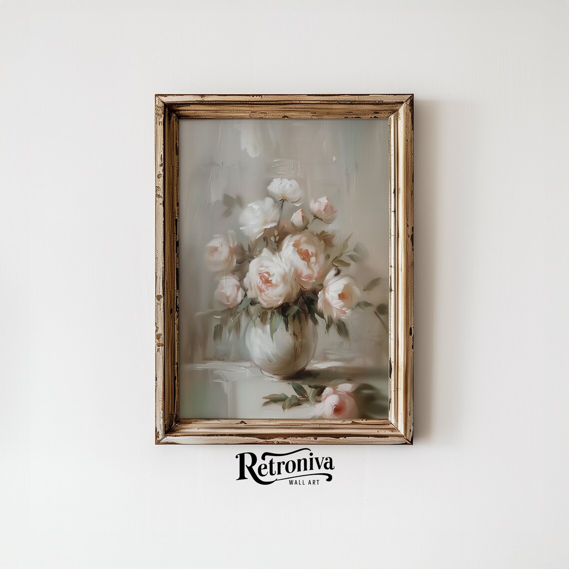 Vintage Flowers Botanical Still Life Painting Peony Painting Vintage Wall Art Decor Roses Oil Painting Retroniva Art Btn 001 - Image 4