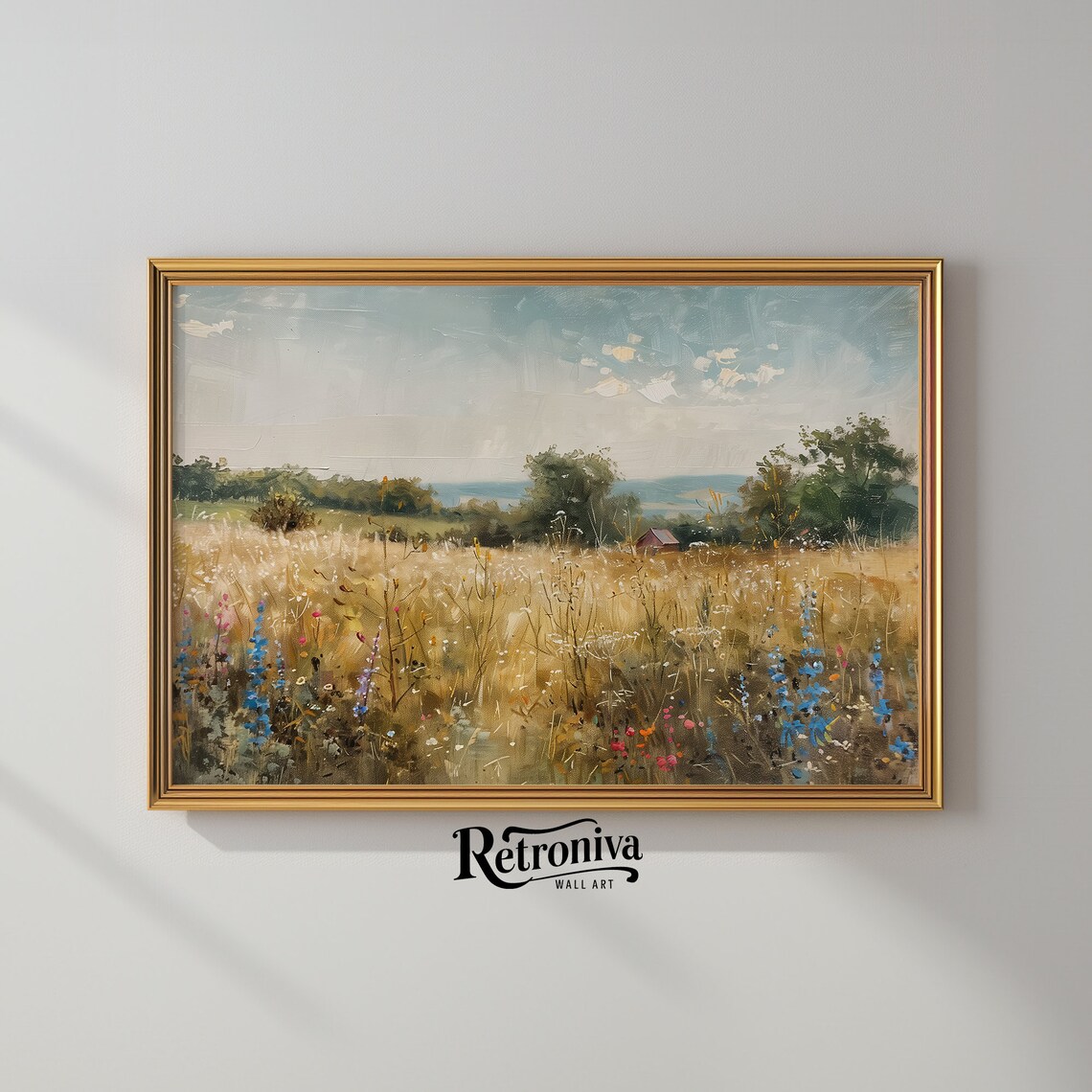 Wildflower Meadow With Cornflowers Summer Field Vintage Painting Poster - Image 2