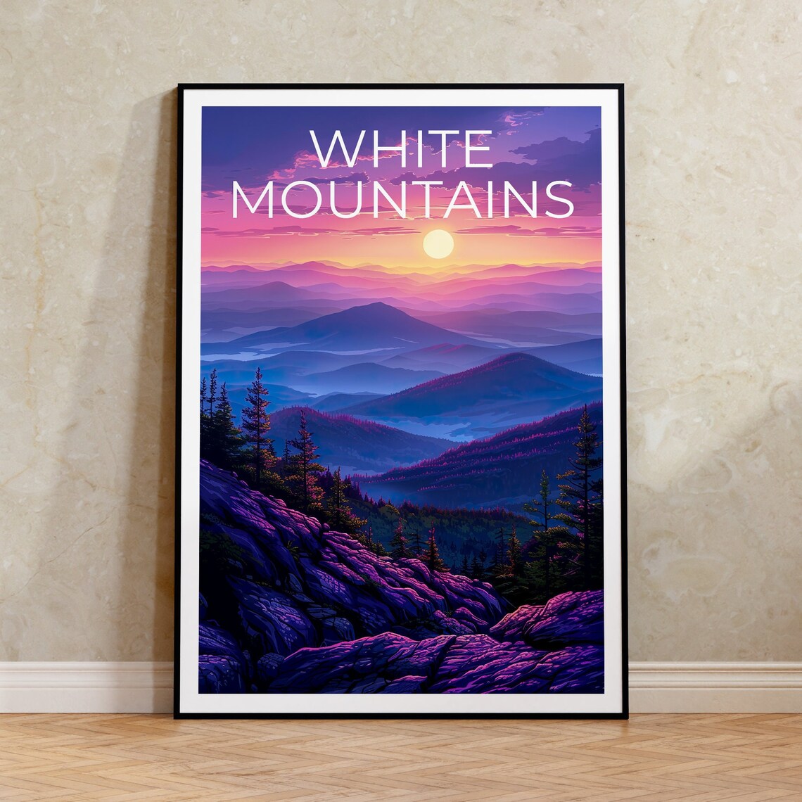 White Mountains, New Hampshire Travel Poster