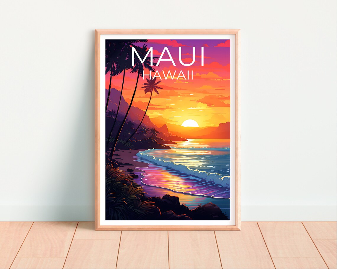 Maui Travel Poster, Hawaii Beach Wall Art Print - Image 4