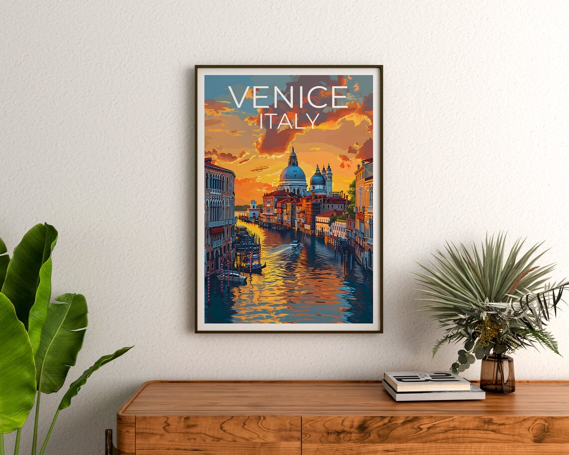 Venice Gondola Travel Poster, Italy Wall Art Print - Image 3