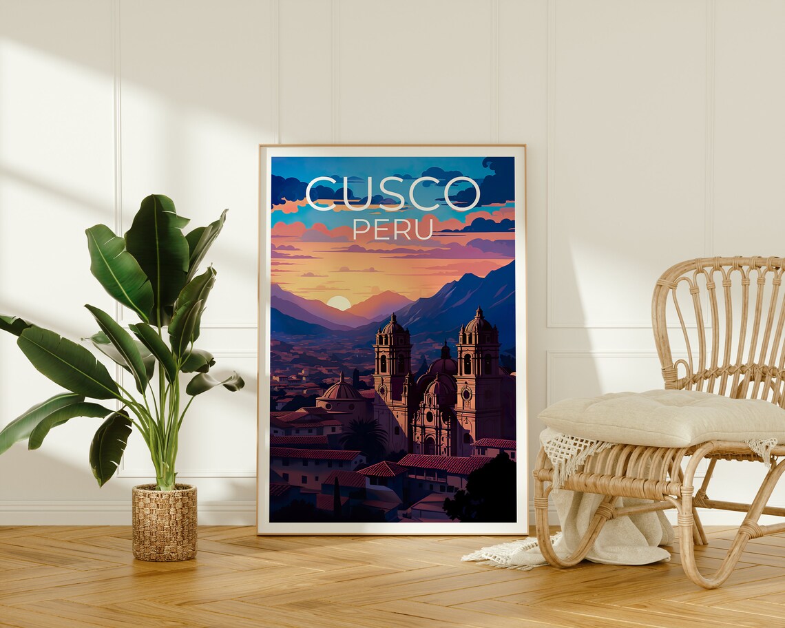 Cusco Peru Travel Poster, City Wall Art Print - Image 2