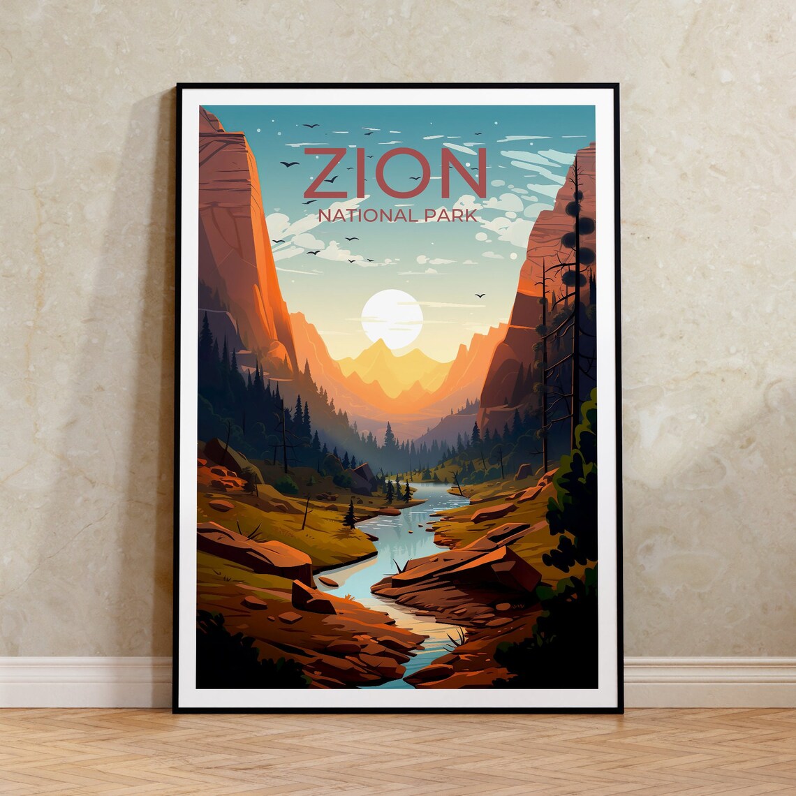 Zion National Park Travel Poster, National Parks
