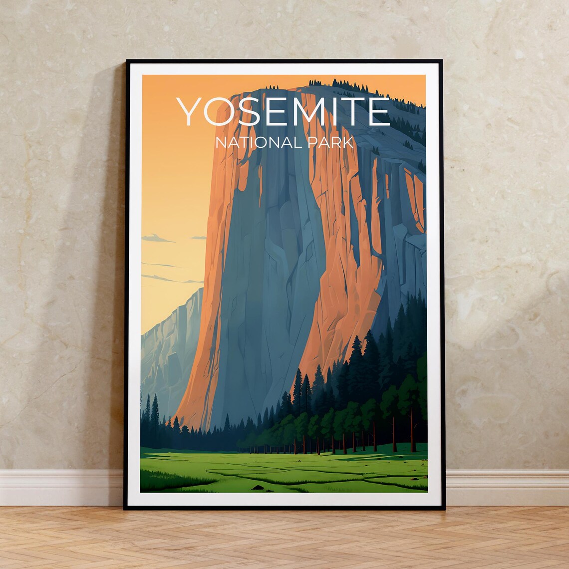 Yosemite Travel Poster, El Capitan, California