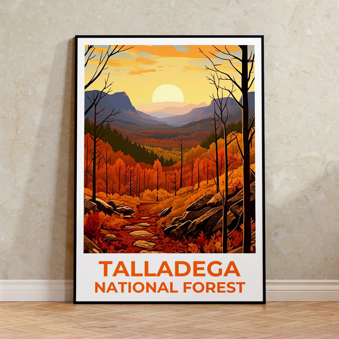 Talladega Forest Travel Poster Alabama Wall Art Alabama Print Talladega Forest Poster Alabama Bridge Poster Forest Poster Forest Print