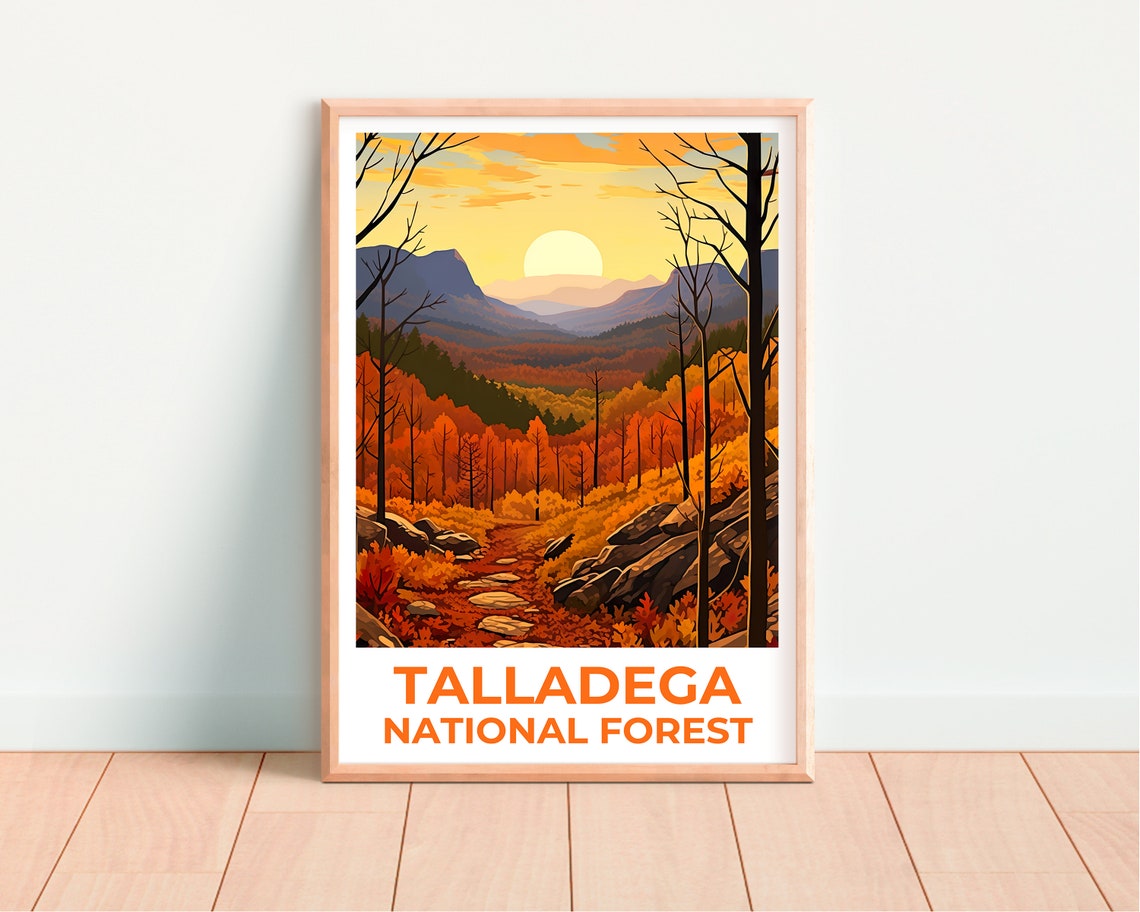 Talladega Forest Travel Poster Alabama Wall Art Alabama Print Talladega Forest Poster Alabama Bridge Poster Forest Poster Forest Print - Image 4