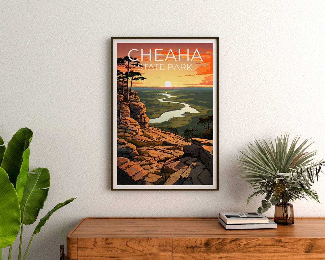Cheaha State Park Alabama Rocky Overlook River Valley Sunset Poster - Image 3