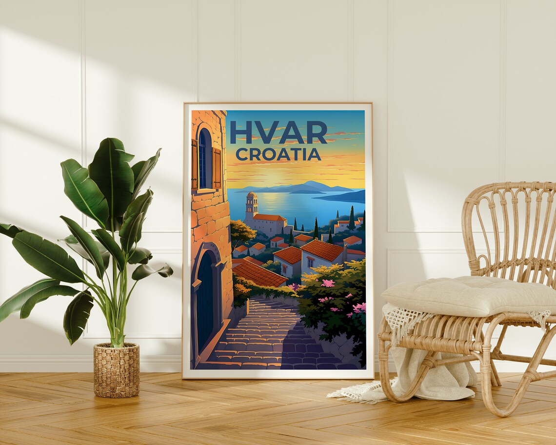 Hvar Croatia Travel Poster, Europe Wall Art Print - Image 2