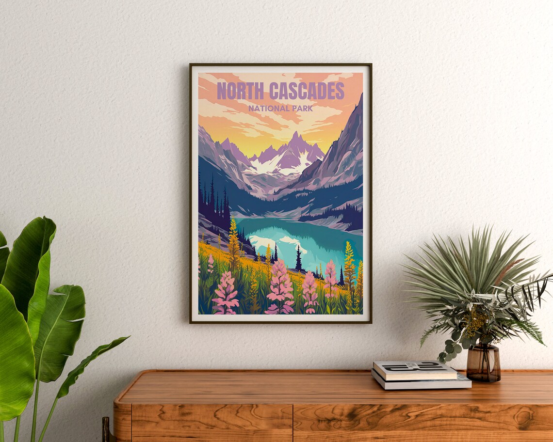 North Cascades National Park Travel Poster, Washington - Image 3