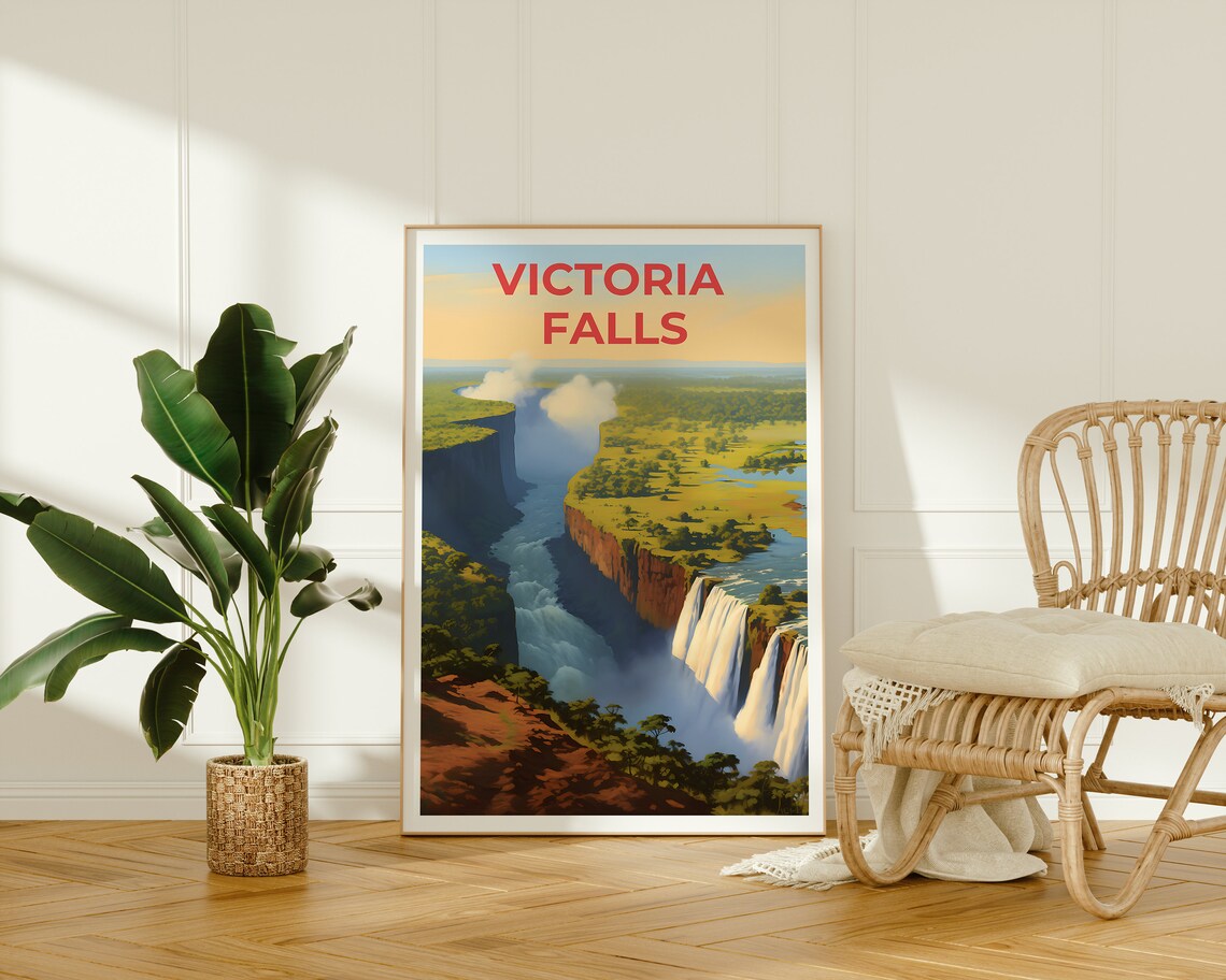 Victoria Falls Travel Poster, Africa Wall Art - Image 2