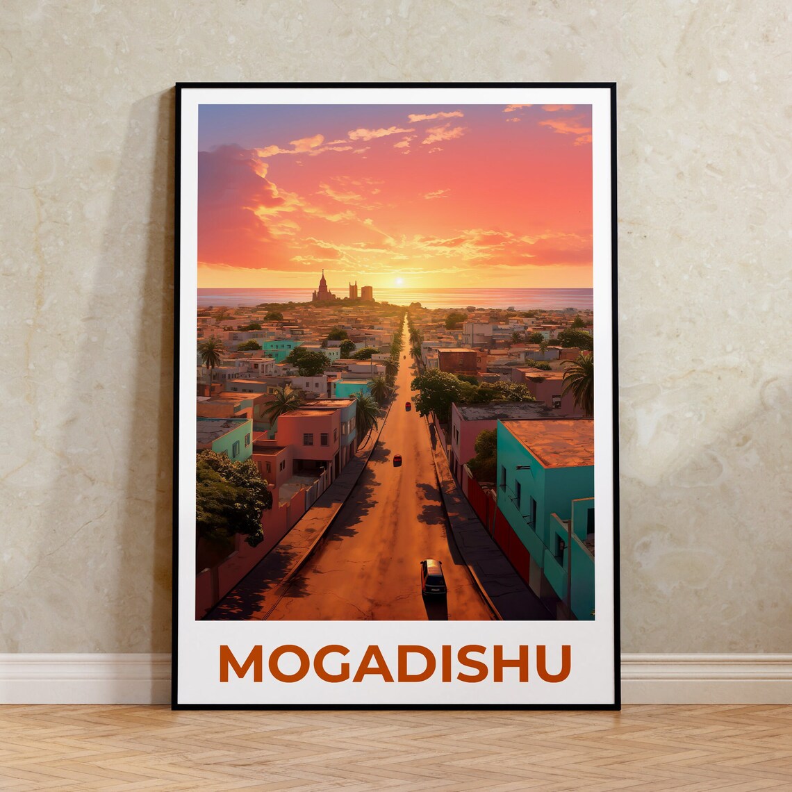 Mogadishu Travel Poster, Somalia Wall Art Print