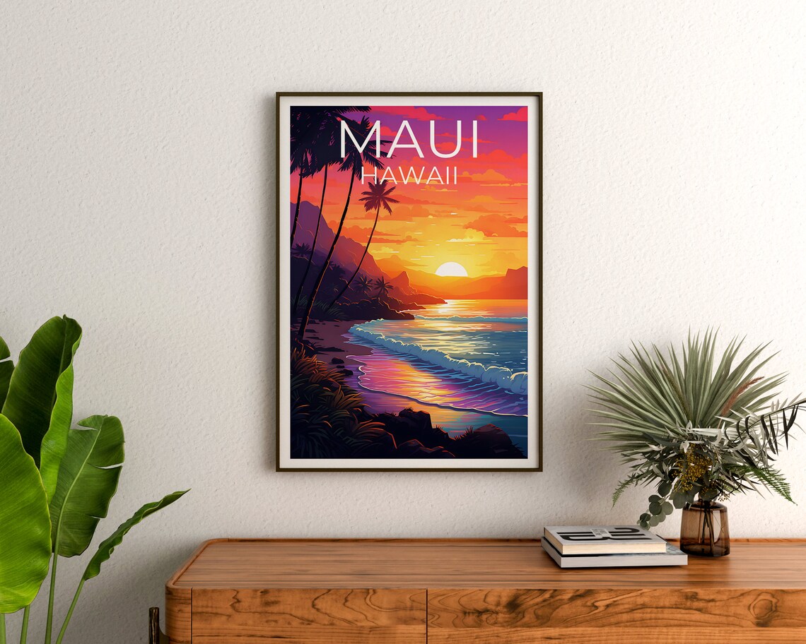 Maui Travel Poster, Hawaii Beach Wall Art Print - Image 3
