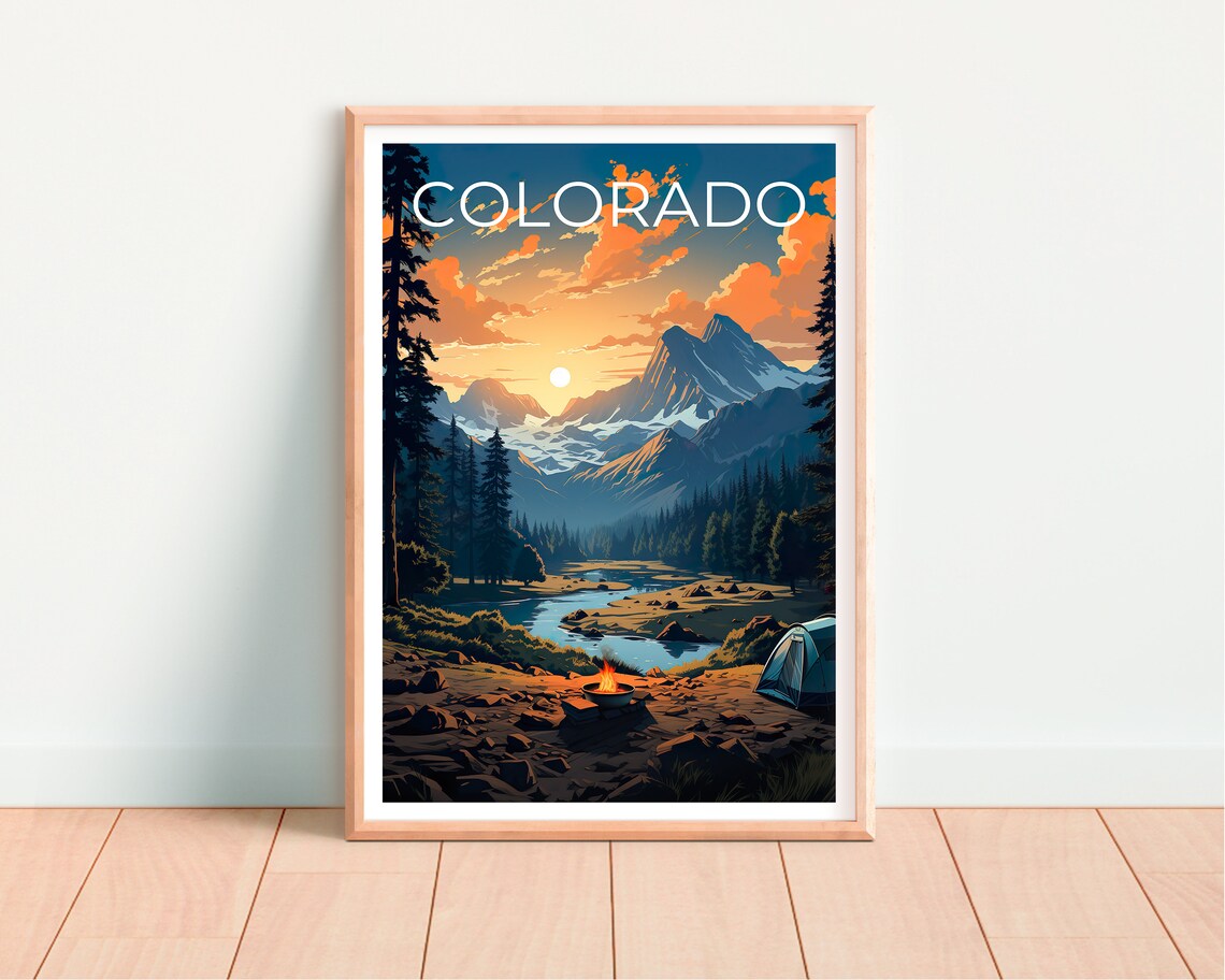Colorado Rockies Travel Poster, Mountain Wall Art - Image 4